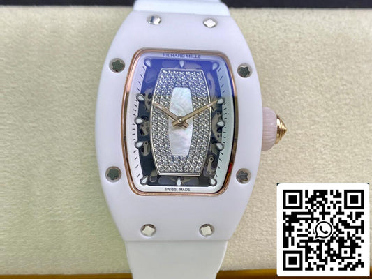 Richard Mille RM 07-01 1: 1 Best Edition RM Factory Cinturino in ceramica bianca