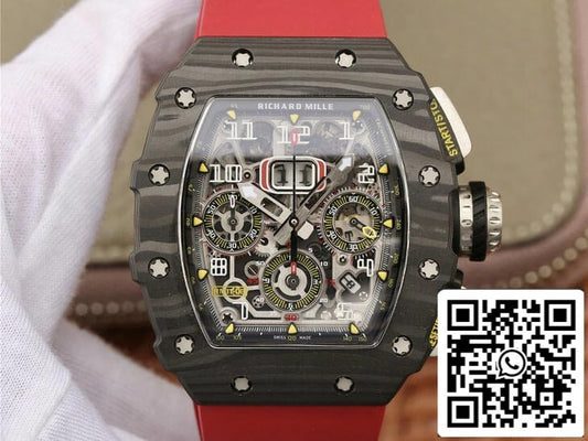 Richard Mille RM11-03 1:1 Best Edition KV Factory Carbon Fiber Red Strap