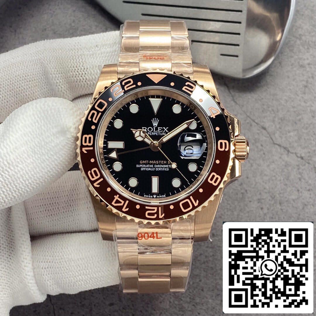 Rolex GMT Master II 126715CHNR-0001 1:1 Mejor Edición GM Factory Oro Rosa