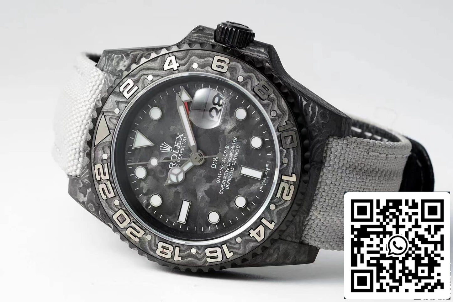 Rolex GMT-MASTER II Diw 1:1 Mejor edición Correa de tela de fibra de carbono