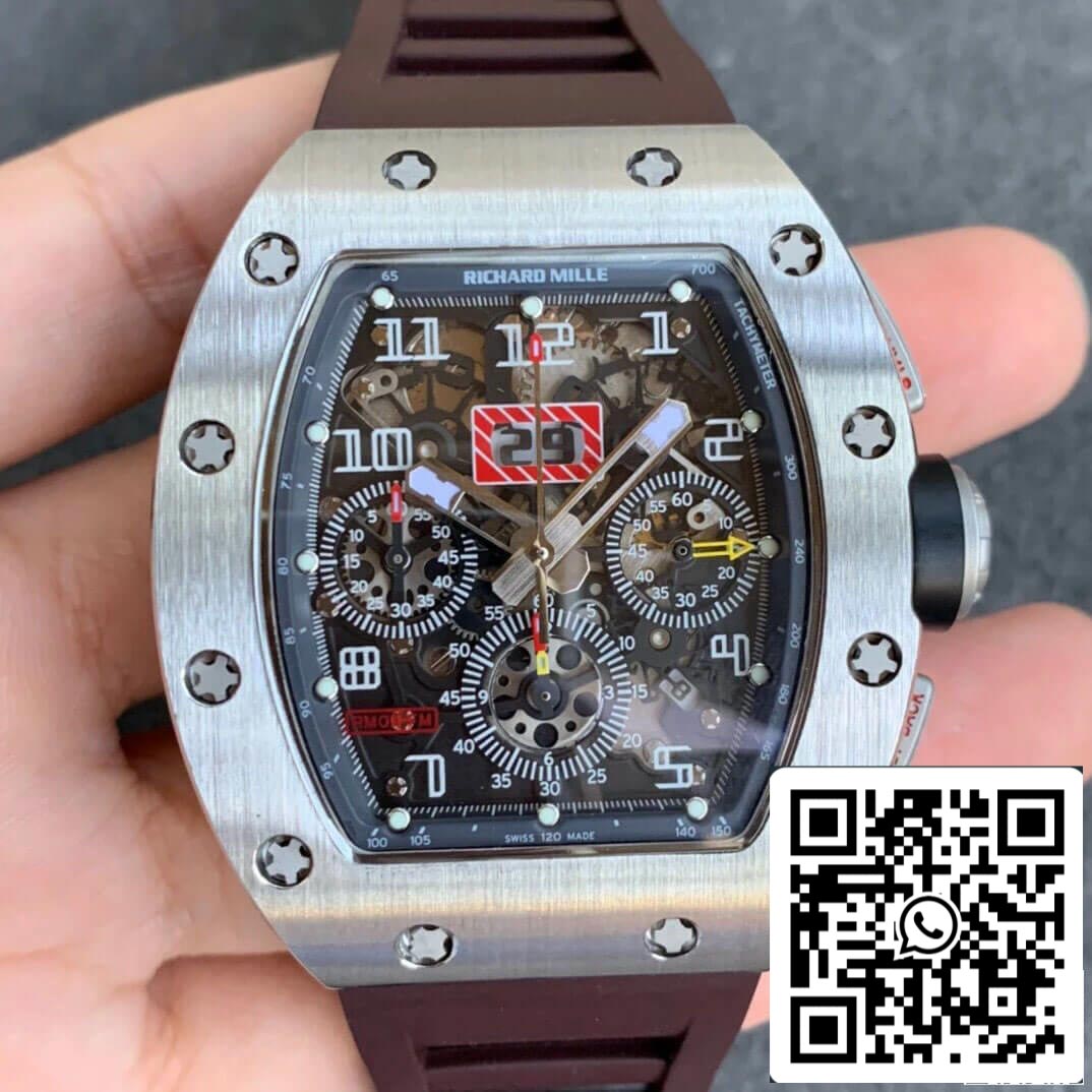 Cinturino Richard Mille RM11 1: 1 Best Edition KV Factory titanio marrone