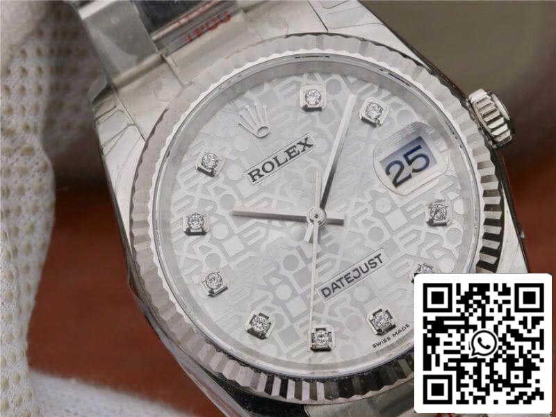 Rolex Datejust 36 116234 AR Factory 1:1 Best Edition Swiss ETA2836-2 Quadrante computer argento