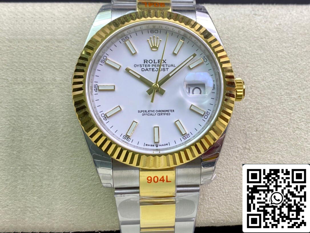 Rolex Datejust M126333-0015 1:1 Best Edition EW quadrante bianco di fabbrica