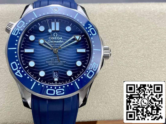 Omega Seamaster Diver 300M 210.32.42.20.03.002 Summer Blue 1:1 Mejor Edición VS Correa de Caucho de Fábrica