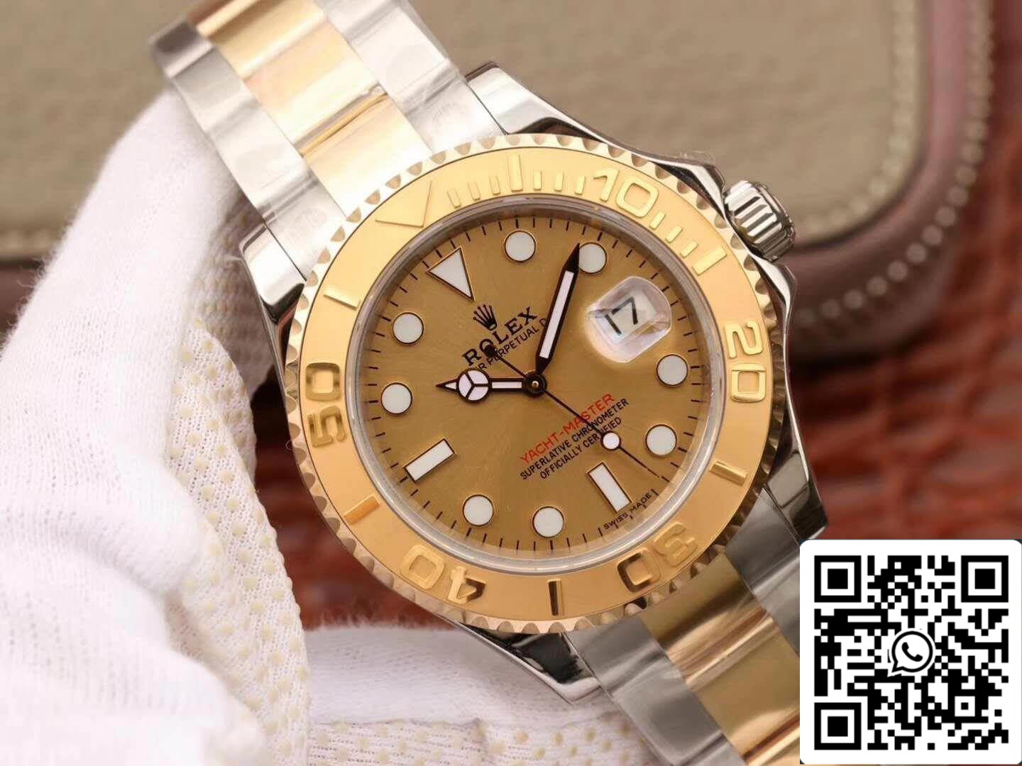 Rolex Yacht-Master 16623 1:1 Best Edition quadrante dorato svizzero ETA2836 avvolto in oro