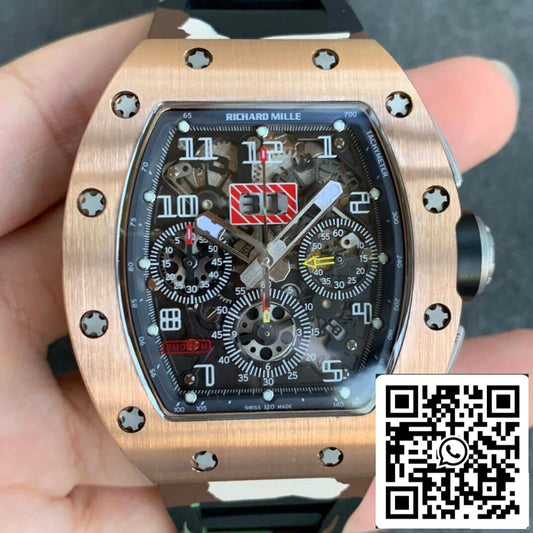 Richard Mille RM11 1:1 Mejor edición KV Factory Correa de camuflaje en oro rosa