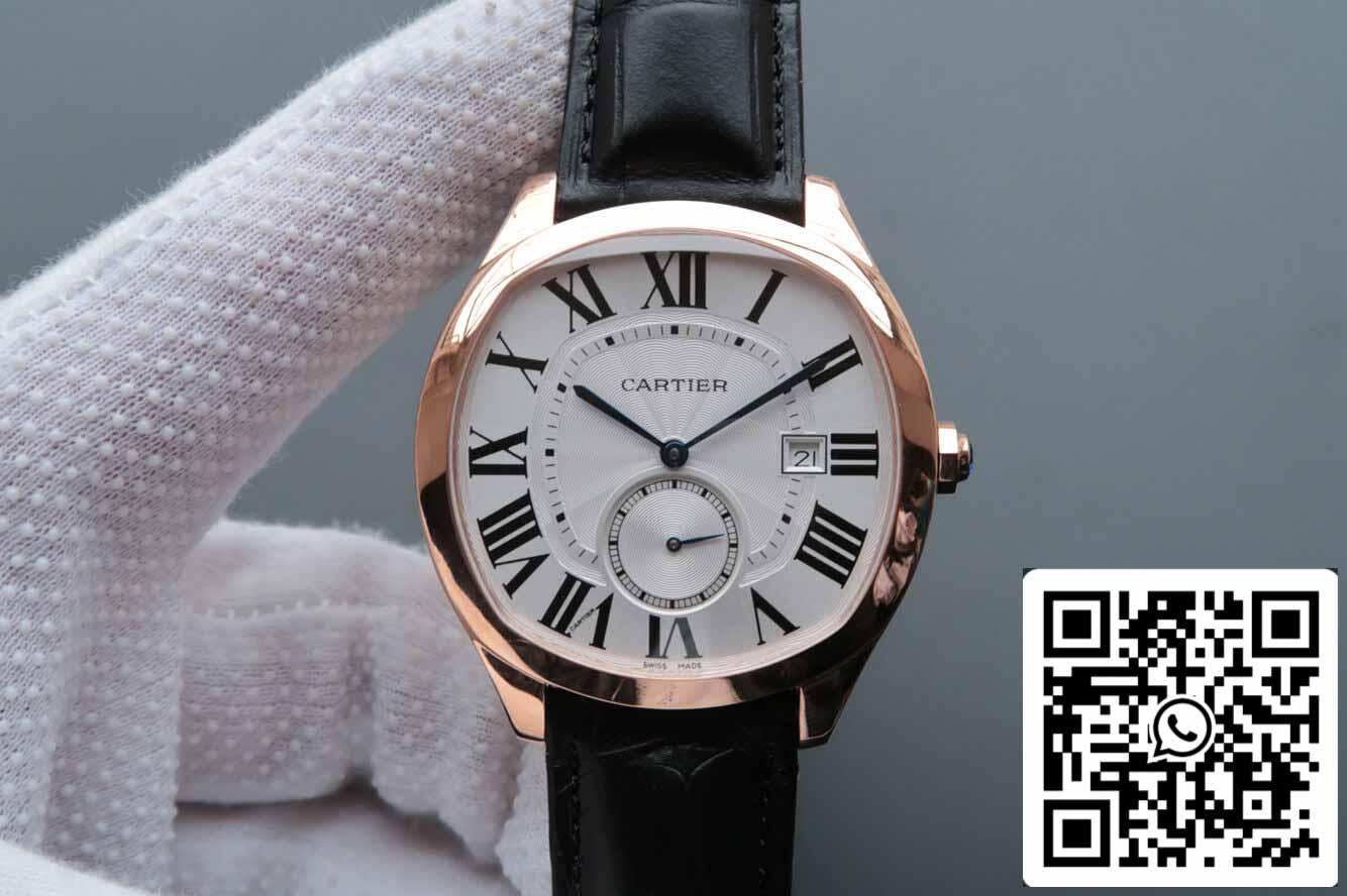 Drive De Cartier WGNM0003 Quadrante argentato in oro rosa 1: 1 Best Edition V6 Factory