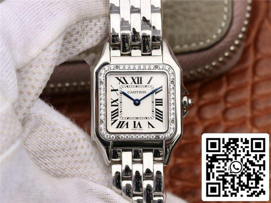 Panthere De Cartier W4PN0008 1:1 Mejor Edición GF Factory Diamante Esfera Plata