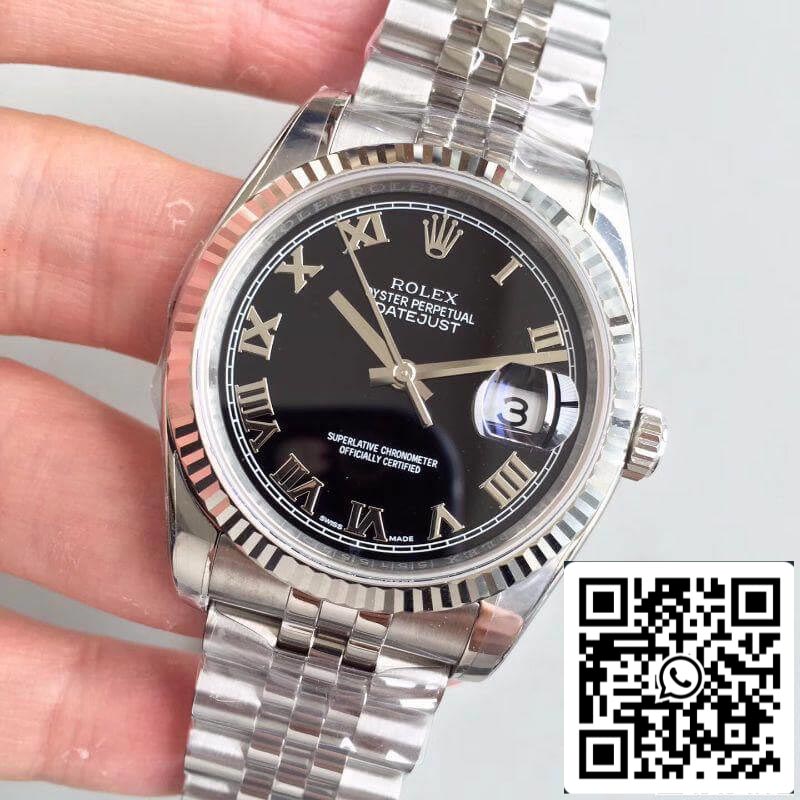 Rolex Datejust 116334 EW Factory 1:1 Best Edition svizzero ETA2836 quadrante nero indicatore romano