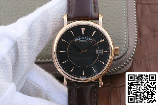 Patek Philippe Calatrava 1:1 Mejor edición ZF Factory Correa de cuero en oro rosa