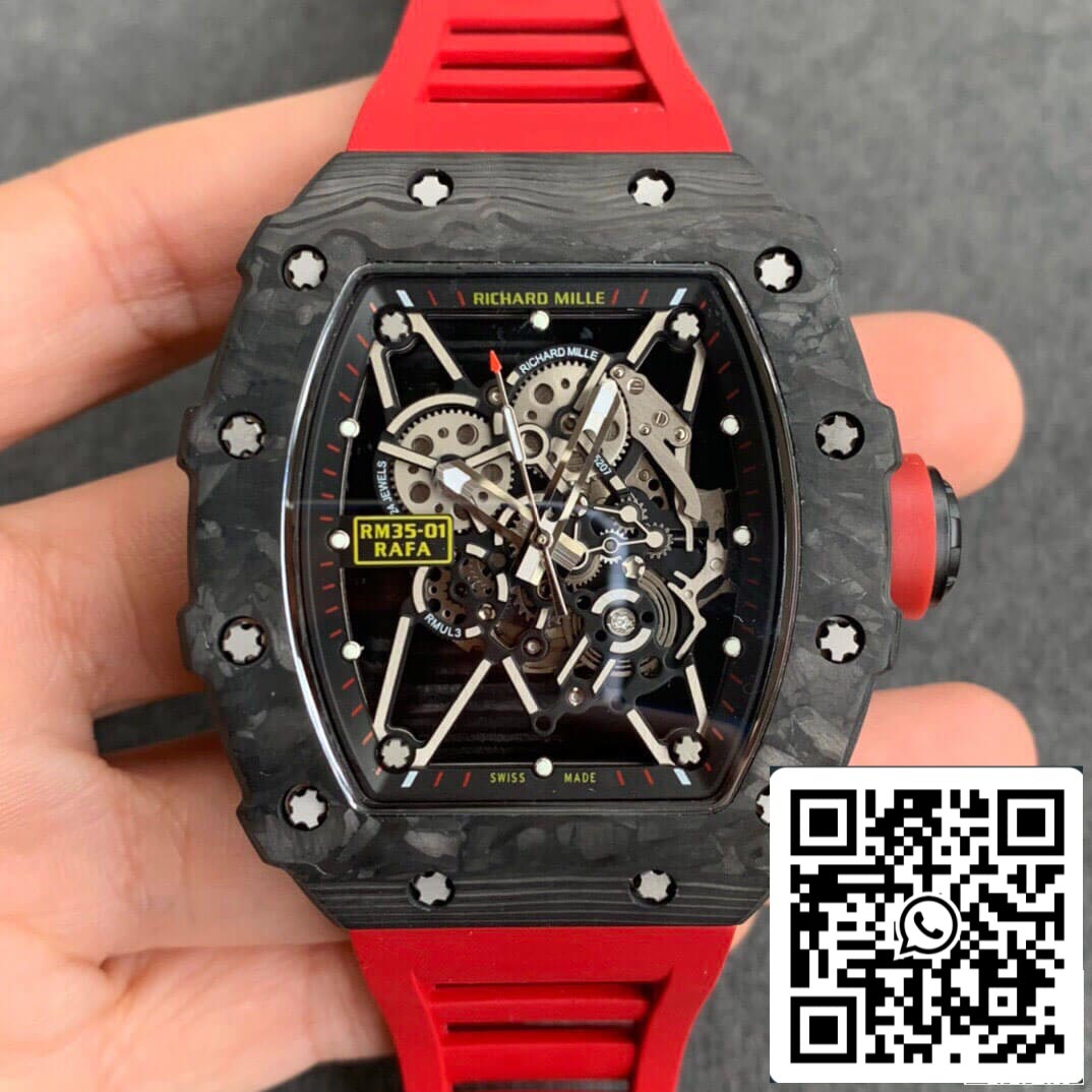 Richard Mille RM35-01 Cinturino rosso KV Factory in scala 1: 1 della migliore edizione