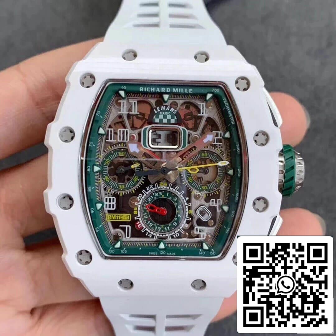 Richard Mille RM011-03 1:1 Best Edition KV Factory White Strap