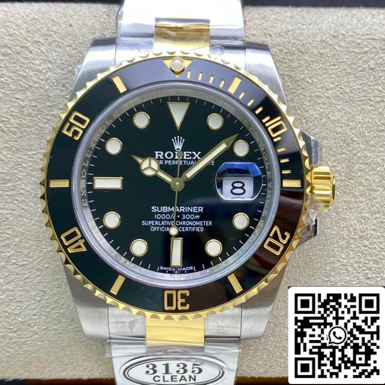 Rolex Submariner 116613-LN-97203 40mm movimento 3135 Clean Factory V4 lunetta nera