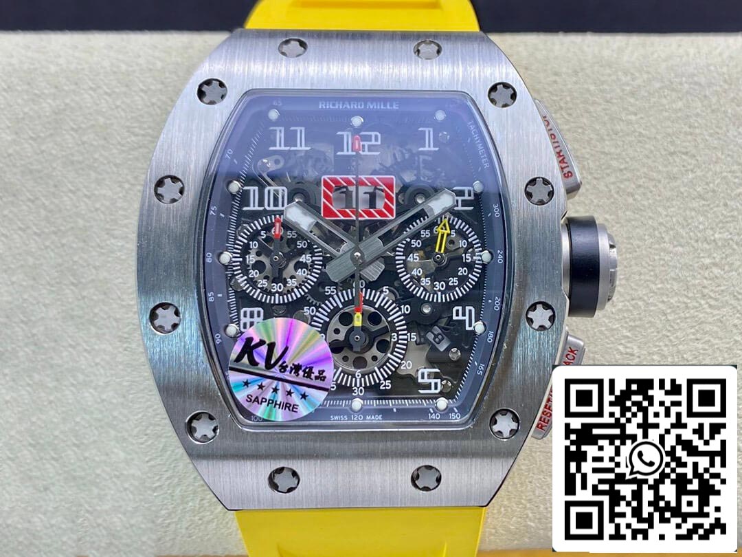 Cinturino Richard Mille RM11 1: 1 Best Edition KV Factory titanio giallo