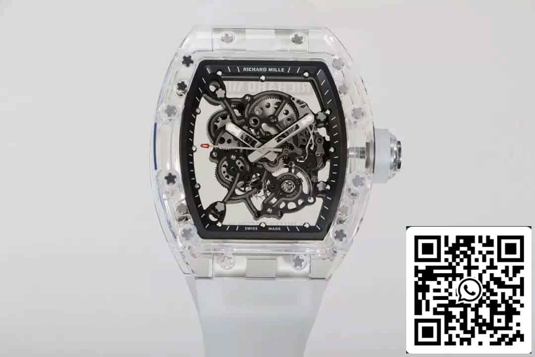 Replica Richard Mille RM055 Best Edition RM Factory Quadrante scheletrato trasparente