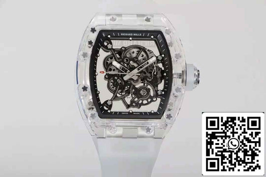 Réplica Richard Mille RM055 Mejor Edición RM Factory Esqueleto Transparente Dial