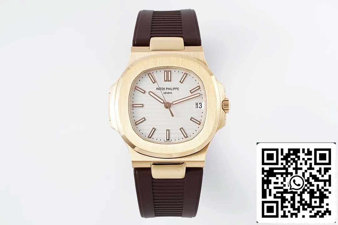 Patek Philippe Nautilus 5711 1:1 Mejor edición PPF Factory Correa de caucho marrón