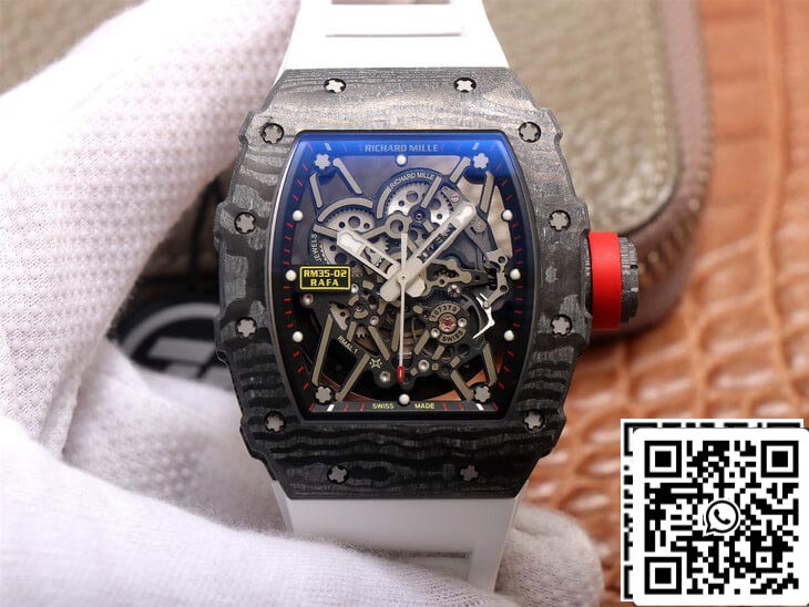 Richard Mille RM35-02 1:1 Mejor Edición ZF Factory Correa de Caucho Blanca