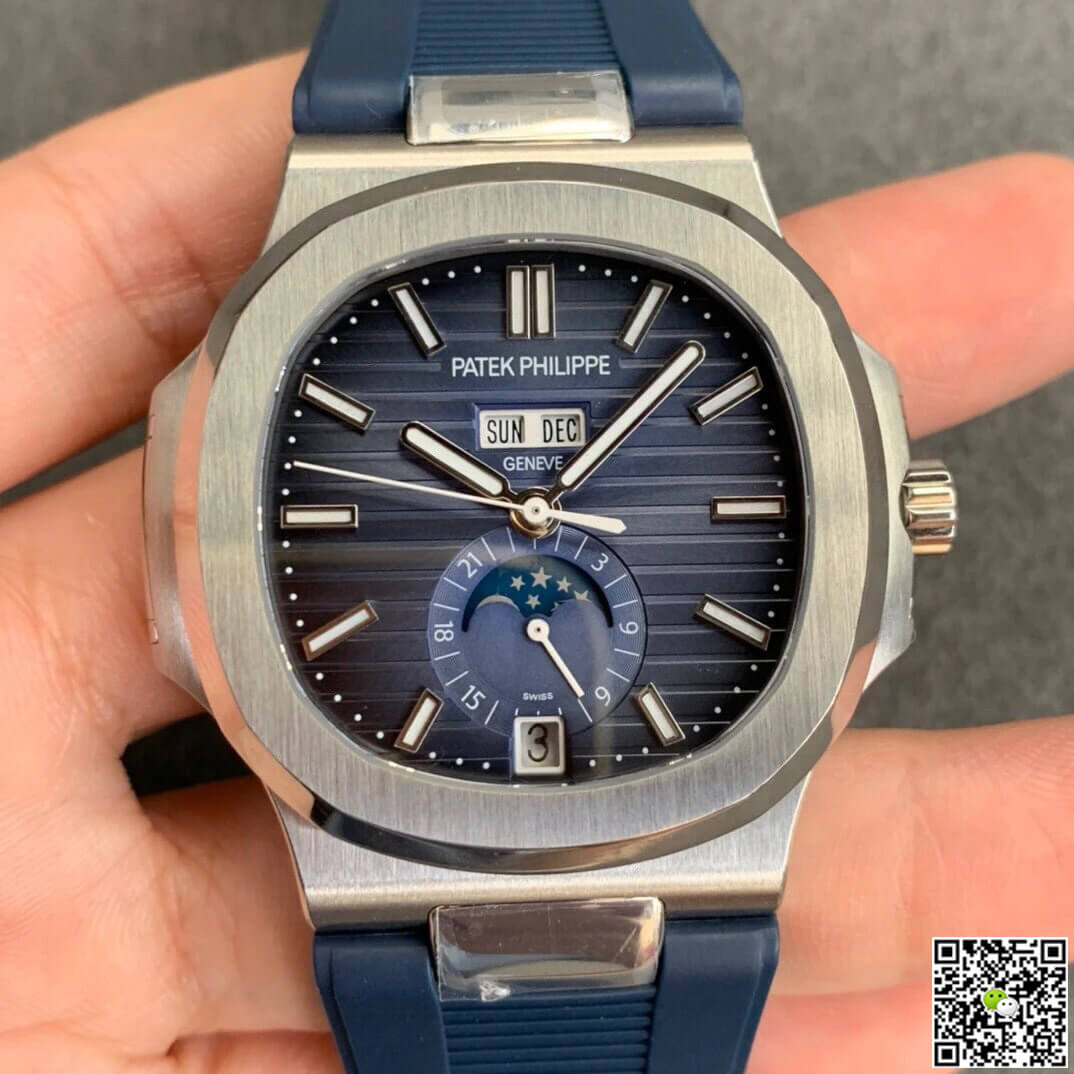 Patek Philippe Nautilus 5726/1A-014 1:1 Best Edition GR Factory Cinturino in pelle blu