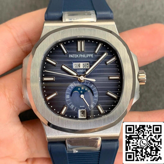 Patek Philippe Nautilus 5726 1:1 Mejor edición GR Factory V2 Correa de caucho azul