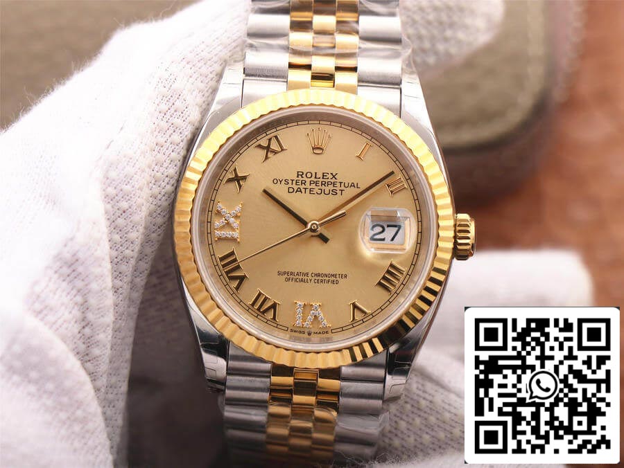 Rolex Datejust 126233 1:1 Best Edition EW Factory Gold Dial