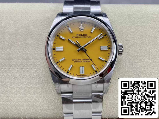 Rolex Oyster Perpetual M126000-0004 36MM 1:1 Best Edition VS quadrante giallo di fabbrica