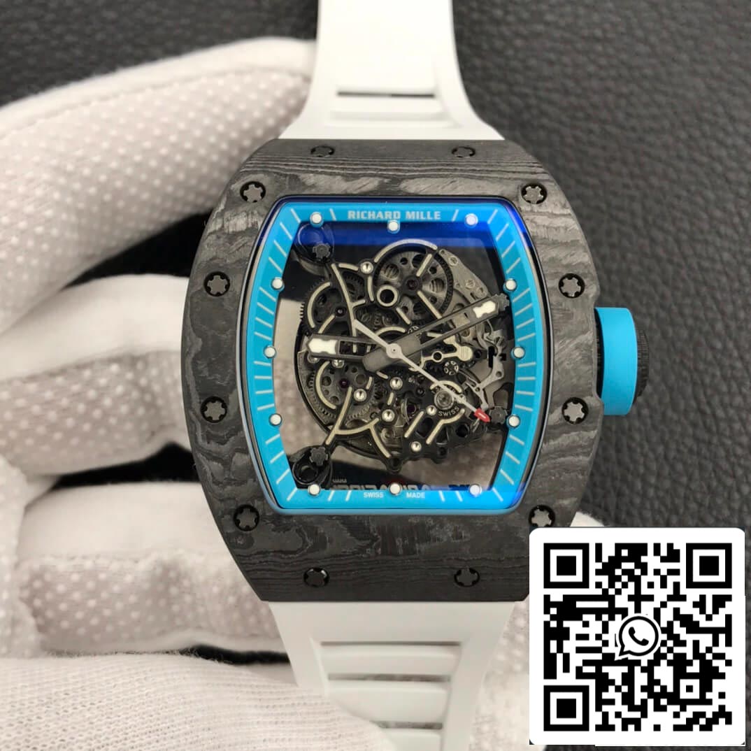 Richard Mille RM055 1:1 Mejor edición ZF Factory Esfera esqueleto de fibra de carbono