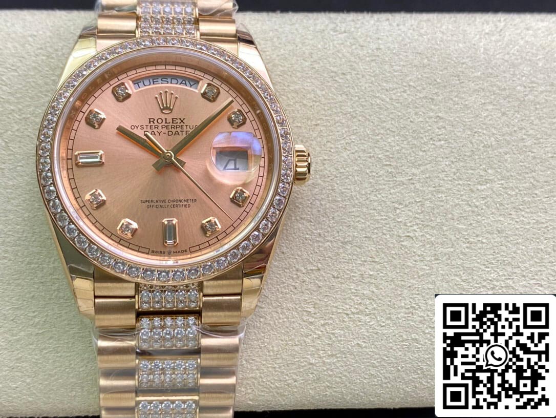 Rolex Day Date M128345RBR-0020 1:1 Best Edition EW Factory quadrante in oro rosa