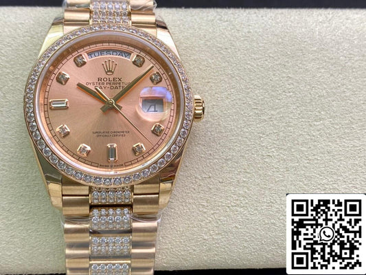 Rolex Day Date M128345RBR-0020 1:1 Mejor edición EW Factory Esfera de oro rosa