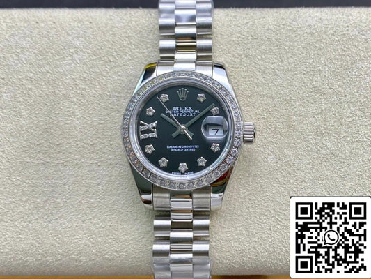 Rolex Datejust 28MM 1:1 Best Edition BP Factory con diamanti incastonati quadrante nero