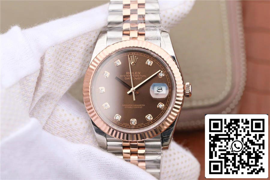 Rolex Datejust M126331-0004 1:1 Mejor edición EW Factory esfera marrón