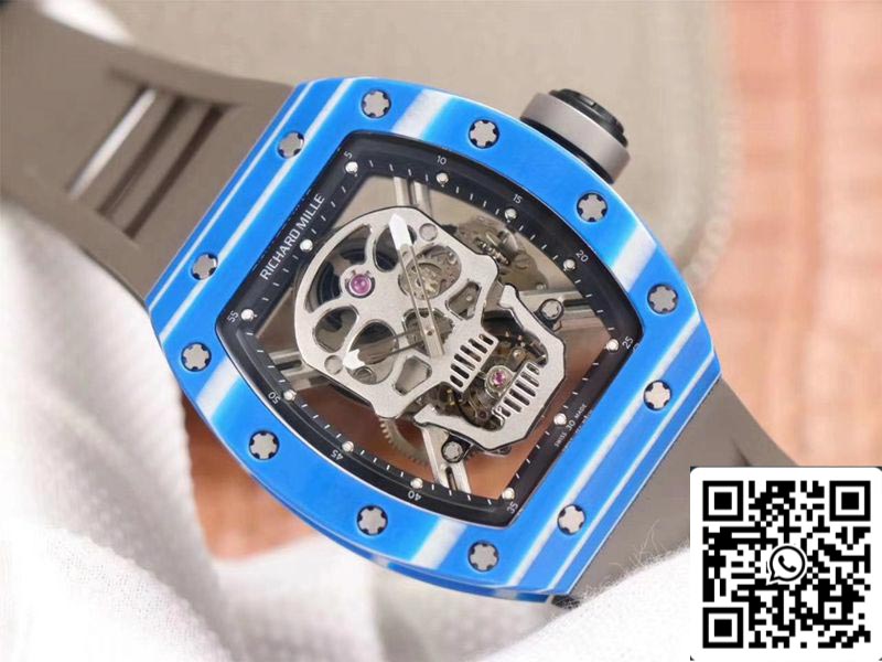 Richard Mille RM052-01 1:1 Mejor Edición JB Factory Tourbillon Suizo de Cerámica Azul