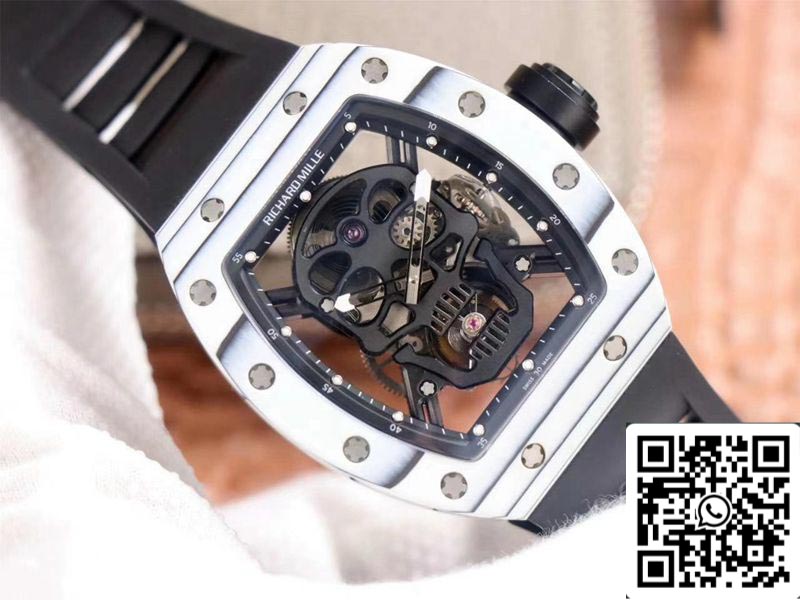 Richard Mille RM052-01 1:1 Mejor Edición JB Factory Tourbillon Suizo de Cerámica Blanca