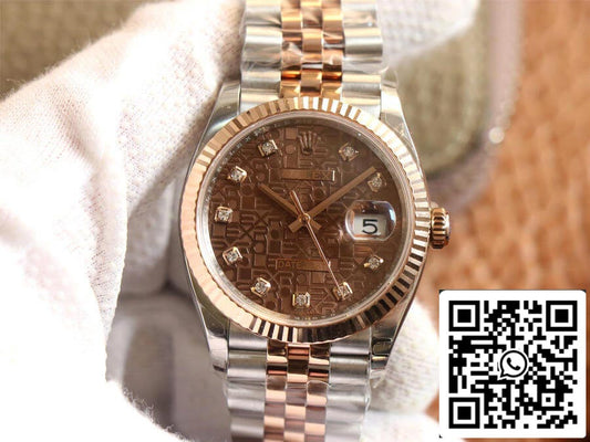 Rolex Datejust M126231-0025 1:1 Best Edition EW Factory quadrante color cioccolato oro rosa