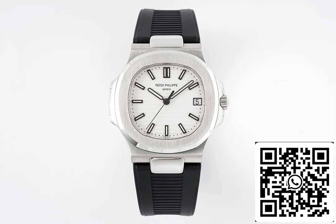 Patek Philippe Nautilus 5711 1:1 Mejor edición PPF Factory esfera blanca correa de caucho