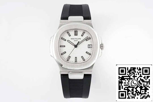 Patek Philippe Nautilus 5711 1: 1 Best Edition PPF Factory quadrante bianco cinturino in caucciù