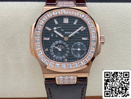 Patek Philippe Nautilus 5724R-001 1:1 Mejor edición GR Factory esfera negra