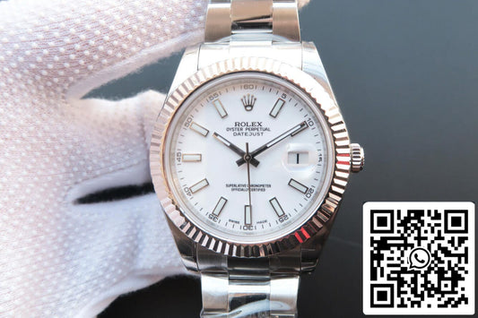 Rolex Datejust M126334-0009 1:1 Best Edition EW quadrante bianco di fabbrica