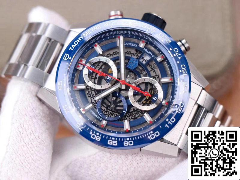 Tag Heuer Carrera Calibre Heuer 01 CAR201T.BA0766 Cronógrafo 1:1 Mejor Edición XF Factory Esfera Azul Calibre Suizo 01