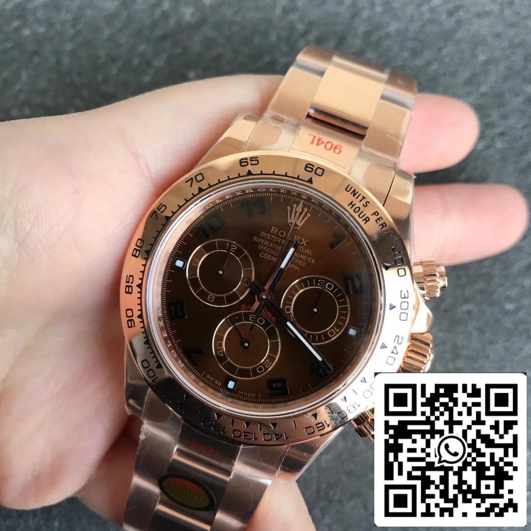 Rolex Daytona m116505-0011 1:1 Mejor edición Noob Factory esfera marrón