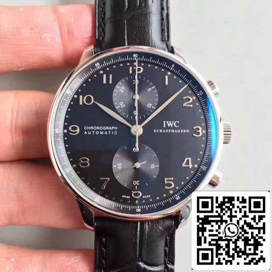 IWC Cronógrafo portugués IW371447 ZF Factory 1:1 Mejor edición suizo ETA79350 esfera negra