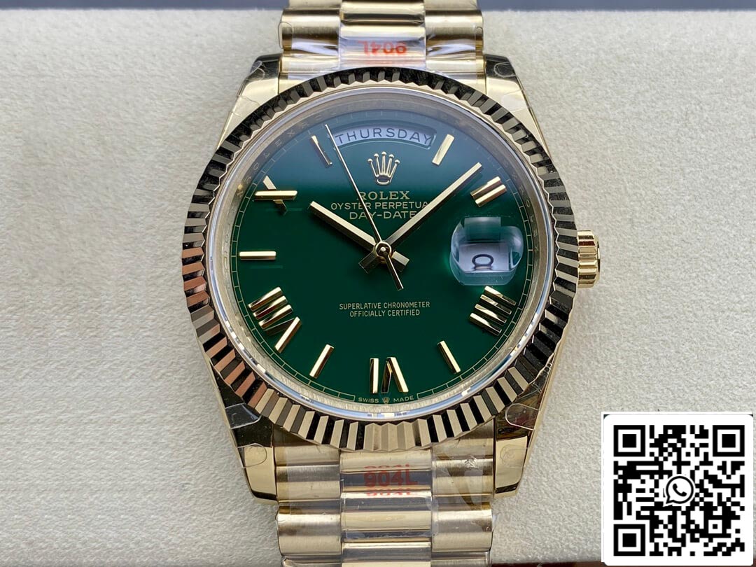 Rolex Day Date M228238-0061 1:1 Mejor edición GM Factory esfera verde