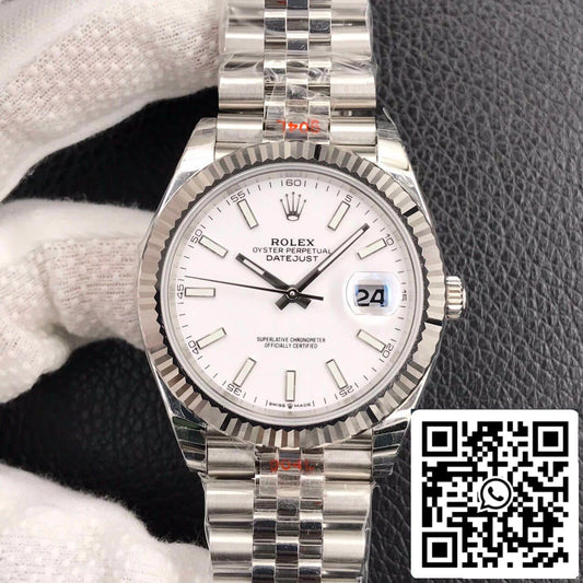 Rolex Datejust M126334-0010 1:1 Best Edition EW quadrante bianco di fabbrica