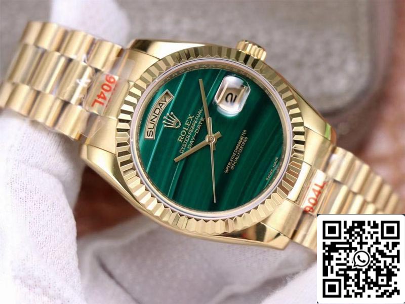 Rolex Day Date President 18238 1:1 Mejor Edición Malaquita Esfera Verde Movimiento Suizo