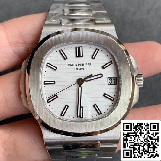 Patek Philippe Nautilus 5711/1A-011 1:1 Mejor edición PPF Factory V4 esfera blanca suizo ETA324