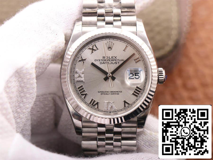 Rolex Datejust M126234-0029 1:1 Mejor edición EW Factory esfera plateada