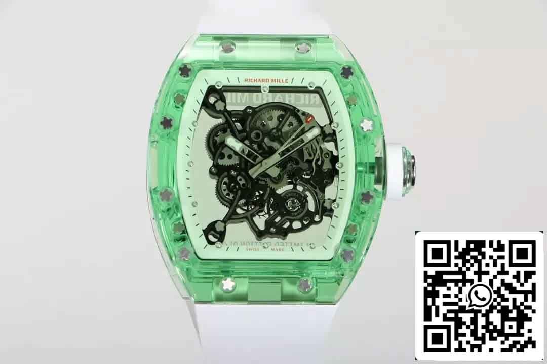 Réplica Richard Mille RM055 Mejor Edición 1:1 RM Factory Caja Transparente Verde