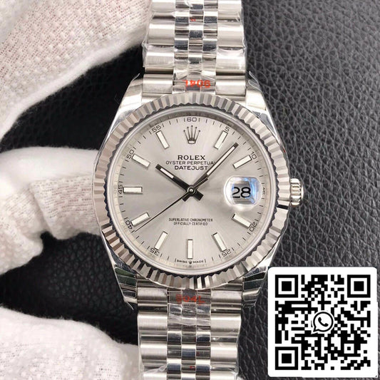 Rolex Datejust M126334-0004 1:1 Best Edition EW Factory quadrante grigio argento