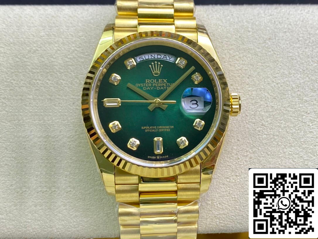 Rolex Day Date M128238-0069 1:1 Best Edition EW Factory Green Dial Swiss ETA3255