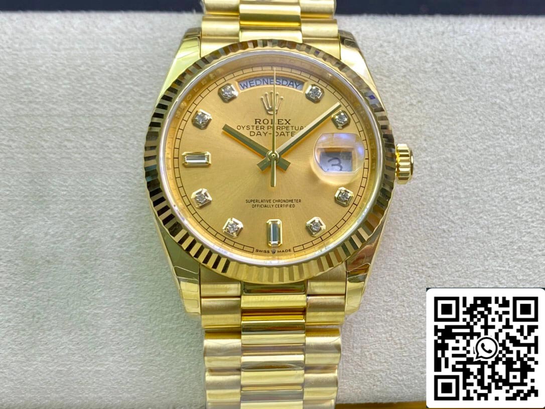 Rolex Day Date M128238-0008 1:1 Best Edition EW Factory Quadrante champagne svizzero ETA3255